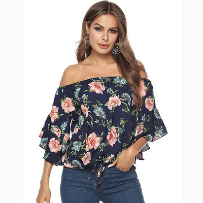 2019 Women Fashion Concise Casual Sweet Flower Printed Strapless Chiffon All-match Shirts
2019 Women Fashion Concise Casual Sweet Flower Printed Strapless Chiffon All-match Shirts