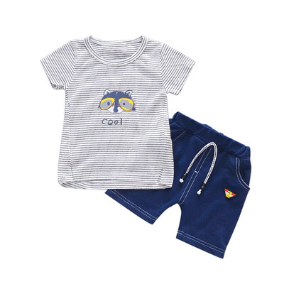 Hot children suit cartoon little fox striped short-sleeved shorts suit cottondenim leather for 0-5 years old
Hot children suit cartoon little fox striped short-sleeved shorts suit cottondenim leather for 0-5 years old