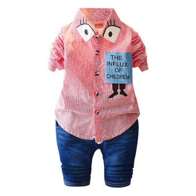 2 Piece Clothing Set Long Cute Sleeve Cartoon Stripe Shirt Denim Pants Trouser Set Casual Suit Toddler Boy Outfit Set
2 Piece Clothing Set Long Cute Sleeve Cartoon Stripe Shirt Denim Pants Trouser Set Casual Suit Toddler Boy Outfit Set