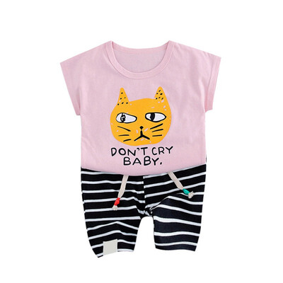 Summer Baby Boys Girls Cat Print T-Shirt Tops Stripe Pant Suits Casual Short Sleeve Outfits Sets
Summer Baby Boys Girls Cat Print T-Shirt Tops Stripe Pant Suits Casual Short Sleeve Outfits Sets