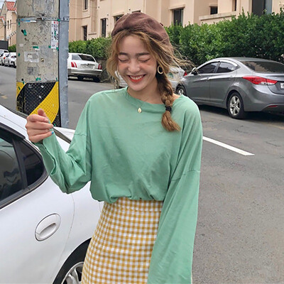Basic Simple Solid Color Tee Shirt Women T Shirts Long Sleeve O-Neck T Shirt Loose Fit Pullover Casual Basic T-Shirts Tops
Basic Simple Solid Color Tee Shirt Women T Shirts Long Sleeve O-Neck T Shirt Loose Fit Pullover Casual Basic T-Shirts Tops