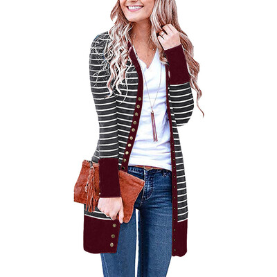 Roseonmyhand Women Casual Long Sleeve Stripe Patchwork Long Cardigan Tops Blouse Coat
Roseonmyhand Women Casual Long Sleeve Stripe Patchwork Long Cardigan Tops Blouse Coat