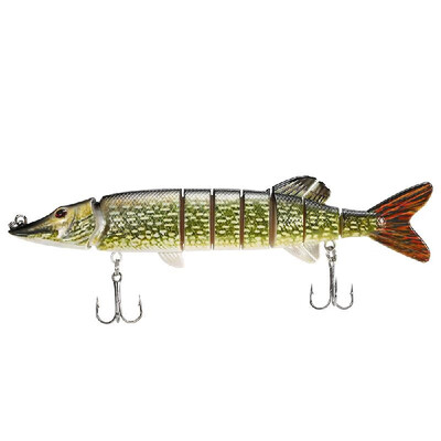 8" 20cm 66g Lifelike Multi-jointed 8-segement Pike Muskie Fishing Lure Swimbait Crankbait Hard Bait Fish Treble Hook Tackle
8" 20cm 66g Lifelike Multi-jointed 8-segement Pike Muskie Fishing Lure Swimbait Crankbait Hard Bait Fish Treble Hook Tackle