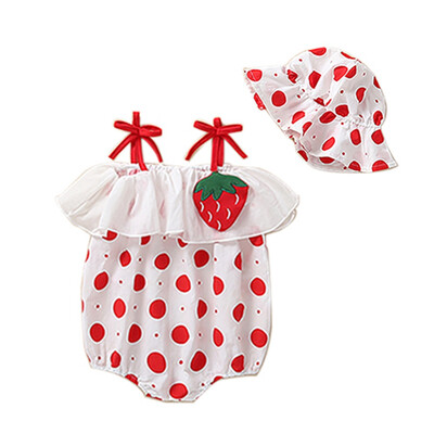 Infant Summer Round Collar Short Sleeve Dot Print Girls Jumpsuit Climb Soft RomperHat Two-piece Set
Infant Summer Round Collar Short Sleeve Dot Print Girls Jumpsuit Climb Soft RomperHat Two-piece Set