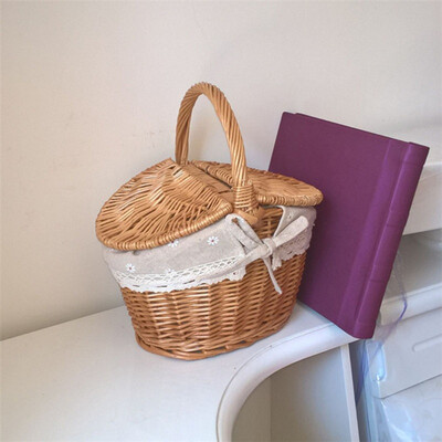 New Handmade Woven Rattan Basket With Handle And Double Lids Camping Picnic Food Storage Container Organizer
New Handmade Woven Rattan Basket With Handle And Double Lids Camping Picnic Food Storage Container Organizer