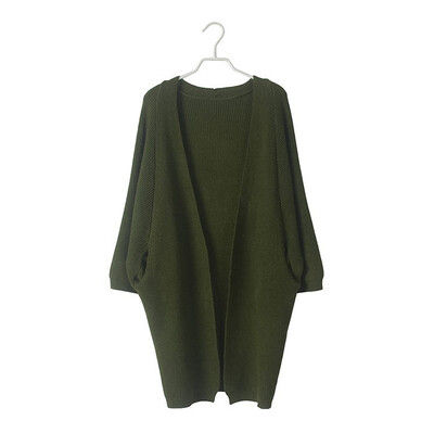 2018 autumn&winter new loose large size sweater cardigan jacket in the long Korean version plus bat sleeve sweater