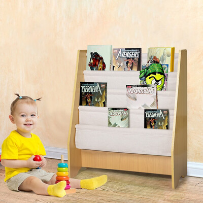 Gobestart Childrens Wooden 4 Layer Fabric Sling Bookcase Toy Picture Book Storage Rack
Gobestart Childrens Wooden 4 Layer Fabric Sling Bookcase Toy Picture Book Storage Rack