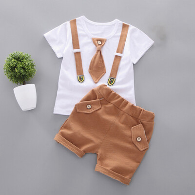 Summer Baby Boys Clothes Short Sleeve Fake Tie Tops T-shirtShorts Toddler Fashion Clothes Sets for 1-4Y
Summer Baby Boys Clothes Short Sleeve Fake Tie Tops T-shirtShorts Toddler Fashion Clothes Sets for 1-4Y