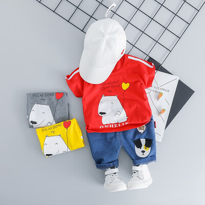 Children Kids Boys Clothing Set Summer Cartoon Bear Printed Short Sleeve T-shirt Round Collar Casual TopsSolid Color Pants
Children Kids Boys Clothing Set Summer Cartoon Bear Printed Short Sleeve T-shirt Round Collar Casual TopsSolid Color Pants