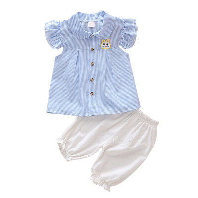 Summer Baby Girls Clothes Flare Sleeve Striped Print T-shirt Tops with Rabbit DesignShorts Suits Fashion Outfits Sets
Summer Baby Girls Clothes Flare Sleeve Striped Print T-shirt Tops with Rabbit DesignShorts Suits Fashion Outfits Sets