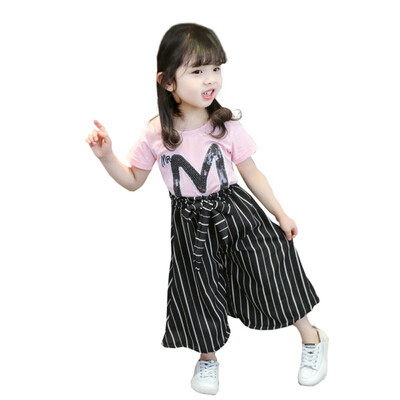 Fashion Baby Girl Clothes Set Letter Print Short Sleeve T-shirtStripe Wide Leg Casual Long Pants 
Fashion Baby Girl Clothes Set Letter Print Short Sleeve T-shirtStripe Wide Leg Casual Long Pants