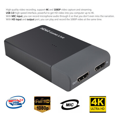 ezcap261M USB 30 HD Video Capture 4K 1080P Game Live Streaming Video Converter Support 4K Video Input HD IN OUT MIC IN for XBOX O
ezcap261M USB 30 HD Video Capture 4K 1080P Game Live Streaming Video Converter Support 4K Video Input HD IN OUT MIC IN for XBOX O