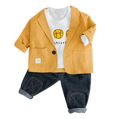 Childrens Sets Kids Boys Clothing Set Spring Classic Casual Suit Coat T-Shirt Pant Set Children Kids 3Pcs Clothes Set
Childrens Sets Kids Boys Clothing Set Spring Classic Casual Suit Coat T-Shirt Pant Set Children Kids 3Pcs Clothes Set