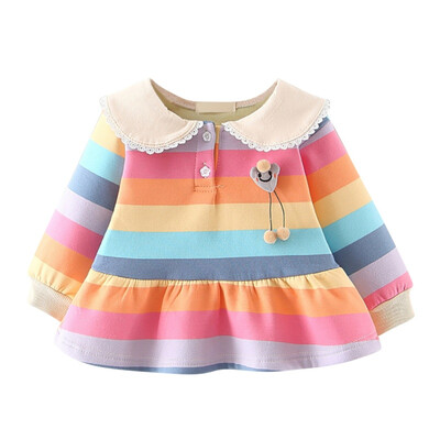 Autumn Winter Infant Baby Dress Cotton Plus Velvet Toddler Dress Rainbow Stripe Print Dresses for Girls Cute Baby Girl Clothes
Autumn Winter Infant Baby Dress Cotton Plus Velvet Toddler Dress Rainbow Stripe Print Dresses for Girls Cute Baby Girl Clothes