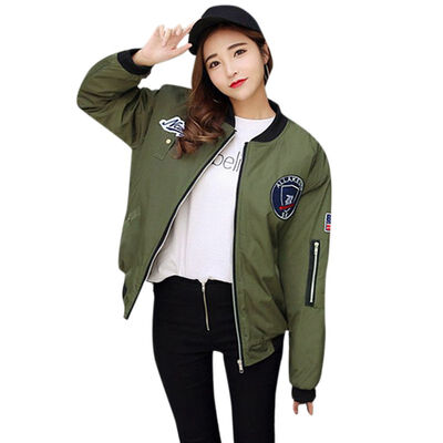 Women Embroidered Long Sleeved Clothing Patch Classic Biker Bomber Female Jacket Autumn Zipper Cardigan Baseball Woman Uniform
Women Embroidered Long Sleeved Clothing Patch Classic Biker Bomber Female Jacket Autumn Zipper Cardigan Baseball Woman Uniform