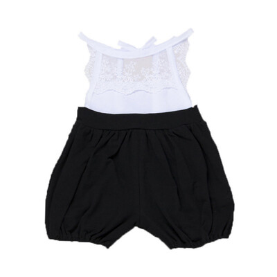 Fashion Child Baby Girls Clothing Lace Floral Backless Jumpsuit Floral Playsuit Summer Clothes