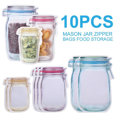 10 Pcs Reusable Food Storage Bags Mason Jar Zipper Bags Reusable Zip Lock Food Storage Stand Up Pouch
10 Pcs Reusable Food Storage Bags Mason Jar Zipper Bags Reusable Zip Lock Food Storage Stand Up Pouch