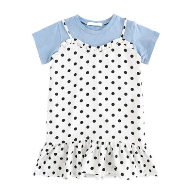 Children Summer Girls Cute Dress Fake 2 Pieces Cotton Cute Polka Dot Stitching Bottoming Short Sleeve Sweet Princess Dress
Children Summer Girls Cute Dress Fake 2 Pieces Cotton Cute Polka Dot Stitching Bottoming Short Sleeve Sweet Princess Dress