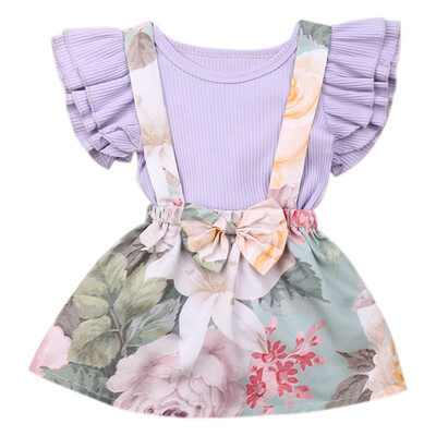 Fashion Princess Baby Girl Clothing Set Solid Color Ruffled Sleeve TopFloral Print Bowtie Skirt Set Beautiful Comfy Baby Set
Fashion Princess Baby Girl Clothing Set Solid Color Ruffled Sleeve TopFloral Print Bowtie Skirt Set Beautiful Comfy Baby Set