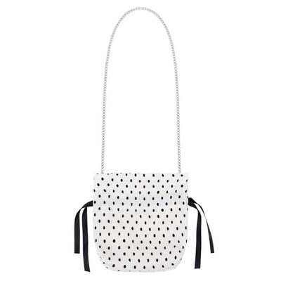 Vintage Polka Dot Print Drawstring Women Crossbody Shoulder Bag with Chain Strap 
Vintage Polka Dot Print Drawstring Women Crossbody Shoulder Bag with Chain Strap