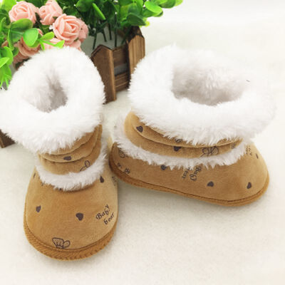 Baby Girls Winter Snow Boots Infant Solid Lace Up Shoes Prewalker 0-18 Months