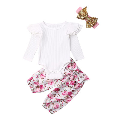 3PCS Infant Toddler Baby Girl Clothes Ruffle Romper Bodysuit Floral Halen Pants Headband Outfits
3PCS Infant Toddler Baby Girl Clothes Ruffle Romper Bodysuit Floral Halen Pants Headband Outfits