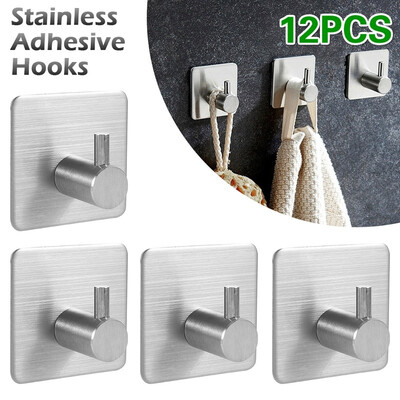 4 8 12PCS 304 Stainless Steel Hook Plastic Wall Hanging Towel Bathrobe Clothes Adhesive Hooks Without Punching
4 8 12PCS 304 Stainless Steel Hook Plastic Wall Hanging Towel Bathrobe Clothes Adhesive Hooks Without Punching
