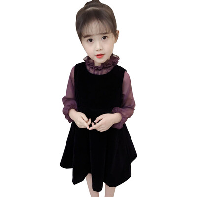 Sleeveless Dress Long-Sleeved Turtleneck Shirt Two-Piece Girls Cotton Lace Velvet Vest Princess Dresses
Sleeveless Dress Long-Sleeved Turtleneck Shirt Two-Piece Girls Cotton Lace Velvet Vest Princess Dresses