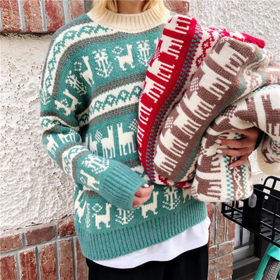 Tailored Women O-Neck Long Sleeve Merry Christmas Elk Print Knit Sweater Pullover Top
Tailored Women O-Neck Long Sleeve Merry Christmas Elk Print Knit Sweater Pullover Top
