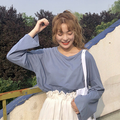 Basic Simple Solid Color Tee Shirt Women T Shirts Long Sleeve O-Neck T Shirt Loose Fit Pullover Casual Basic T-Shirts Tops
Basic Simple Solid Color Tee Shirt Women T Shirts Long Sleeve O-Neck T Shirt Loose Fit Pullover Casual Basic T-Shirts Tops
