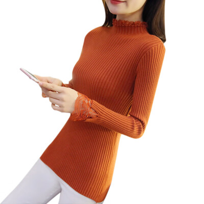 Autumn Winter Women Casual Cotton Half-high Collar Lace Bottoming Shirt Long-sleeved Slim Wild Solid Sweater Shirt
Autumn Winter Women Casual Cotton Half-high Collar Lace Bottoming Shirt Long-sleeved Slim Wild Solid Sweater Shirt