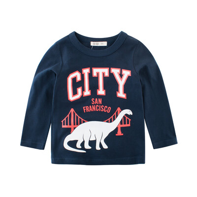 Cartoon Cotton Autumn Shirt Boy Girls Kids Clothing Children T-shirts Dinosaur Print Long Sleeve T Shirts Stripes Tops 
Cartoon Cotton Autumn Shirt Boy Girls Kids Clothing Children T-shirts Dinosaur Print Long Sleeve T Shirts Stripes Tops