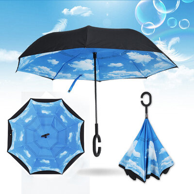 Reverse Folding Double Layer Inverted Chuva Umbrella Self Stand Inside Out Rain Protection C-Hook Hands Windproof for Car
Reverse Folding Double Layer Inverted Chuva Umbrella Self Stand Inside Out Rain Protection C-Hook Hands Windproof for Car
