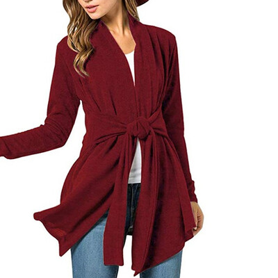 Womens Fashion Casual Solid Color Long Sleeves Tie Decoration Warm Knitted Cardigan Coat Jacket
Womens Fashion Casual Solid Color Long Sleeves Tie Decoration Warm Knitted Cardigan Coat Jacket