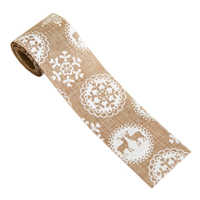 Christmas Burlap Ribbon with Snowflower Tree Elk Pattern Printing For Christmas Handmade DIY Art Craf Decoration Gift Wrap
Christmas Burlap Ribbon with Snowflower Tree Elk Pattern Printing For Christmas Handmade DIY Art Craf Decoration Gift Wrap