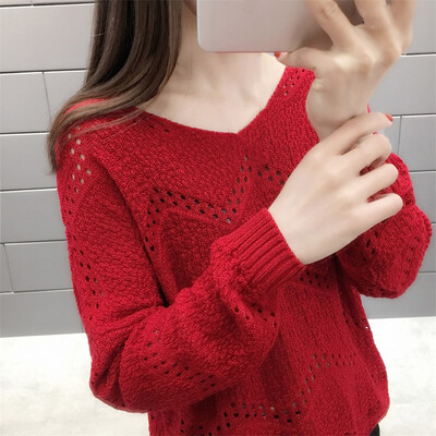 Gobestart Women Casual Knitting V-Neck Tops Long Sleeve Bottoming Hollowed Out Sweater
Gobestart Women Casual Knitting V-Neck Tops Long Sleeve Bottoming Hollowed Out Sweater