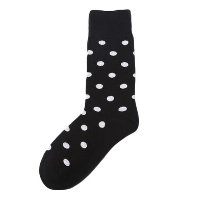 Novelty Black Socks White Striped Dot Combed Cotton Crew Socks
Novelty Black Socks White Striped Dot Combed Cotton Crew Socks