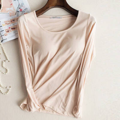 2018 Modal T-shirt Women Autumn Basic Padded Underwear Good Elastic Female O-Neck Long Sleeve Casual harajuku Wirefree Tops
2018 Modal T-shirt Women Autumn Basic Padded Underwear Good Elastic Female O-Neck Long Sleeve Casual harajuku Wirefree Tops
