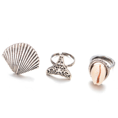 3 Pcsset Women Personality Fashion Shell Mermaid Tail Carved Hollow Silver Ring Beach Accessories
3 Pcsset Women Personality Fashion Shell Mermaid Tail Carved Hollow Silver Ring Beach Accessories