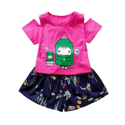 Girls Summer Cartoon Cactus Print Short Sleeve T-shirtFloral Shorts Suits Casual Costume Set
Girls Summer Cartoon Cactus Print Short Sleeve T-shirtFloral Shorts Suits Casual Costume Set