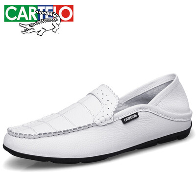 Cartier crocodile CARTELO Mens comfortable pedals driving car top layer leather non-slip breathable Bullock lazy set of feet peas shoes men Q1818 white 40
Cartier crocodile CARTELO Mens comfortable pedals driving car top layer leather non-slip breathable Bullock lazy set of feet peas shoes men Q1818 white 40
