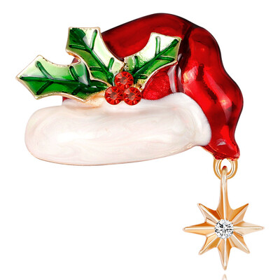 New Christmas Brooch Rhinestone Christmas Tree Elk Snowman Santa Claus Enamel Brooch