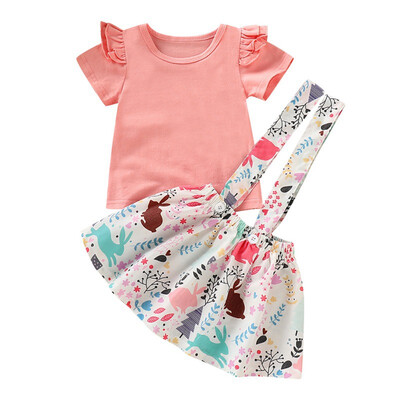 Summer Baby Girl Short Sleeve Flare Sleeve Cotton T-shirt Blouse Floral Leopard Strap Skirts Casual Outfits Set
Summer Baby Girl Short Sleeve Flare Sleeve Cotton T-shirt Blouse Floral Leopard Strap Skirts Casual Outfits Set