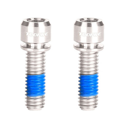 2pcs M6 1820mm Titanium Ti Bolts Allen Hex Bike Tapered Head Screw Washers Kit