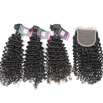 Superior Grade mix 3 bundles with 44 lace closure Brazilian Deep Curly Virgin Human hair extensions
Superior Grade mix 3 bundles with 44 lace closure Brazilian Deep Curly Virgin Human hair extensions