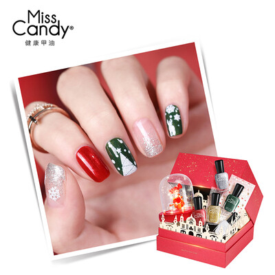 Miss Candy Healthy Nail Polish Unscented Lasting Nail Polish Set Christmas Gift Set Nail Applique Angel Acura SN082