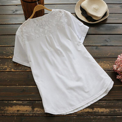 Plus Size Summer Casual Tops Lace Embroidery Leisure T-shirt Women Oversize Short Sleeve T shirt Cotton Linen Tshirt
Plus Size Summer Casual Tops Lace Embroidery Leisure T-shirt Women Oversize Short Sleeve T shirt Cotton Linen Tshirt