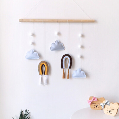 Nordic Style Rainbow Cloud Felt Hanging Decoration With Wood Sticks Home Hanging Ornament For Children Room Baby Tent Nursery
Nordic Style Rainbow Cloud Felt Hanging Decoration With Wood Sticks Home Hanging Ornament For Children Room Baby Tent Nursery