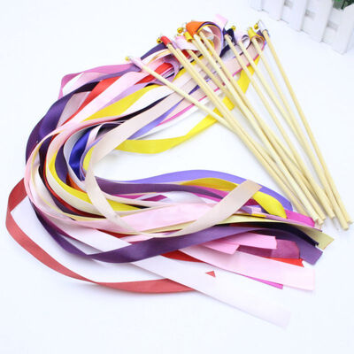 6 Pack Wedding Wands Ribbon Streamers with Gold Bell Fairy Stick Party Favor for Wedding Holiday Celebration Random Color
6 Pack Wedding Wands Ribbon Streamers with Gold Bell Fairy Stick Party Favor for Wedding Holiday Celebration Random Color