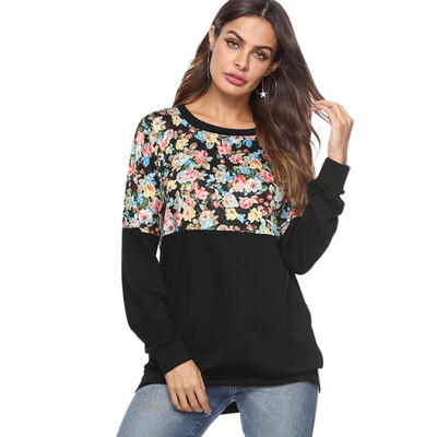 2018 New Autumn Floral Print Patchwork Women Sweatshirt Female Loose Long Sleeve O Neck Pullover Top
2018 New Autumn Floral Print Patchwork Women Sweatshirt Female Loose Long Sleeve O Neck Pullover Top